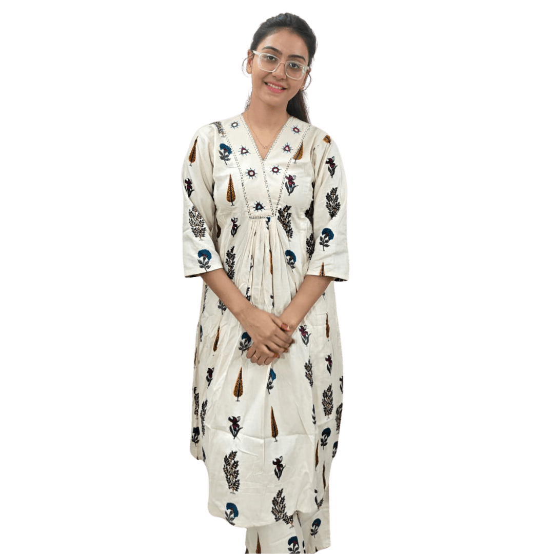 Cream Printed Co-Ord Set