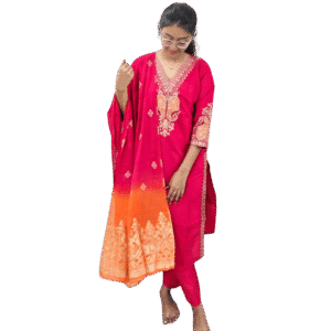 Vibrant Pink Embroidered Kurta Set