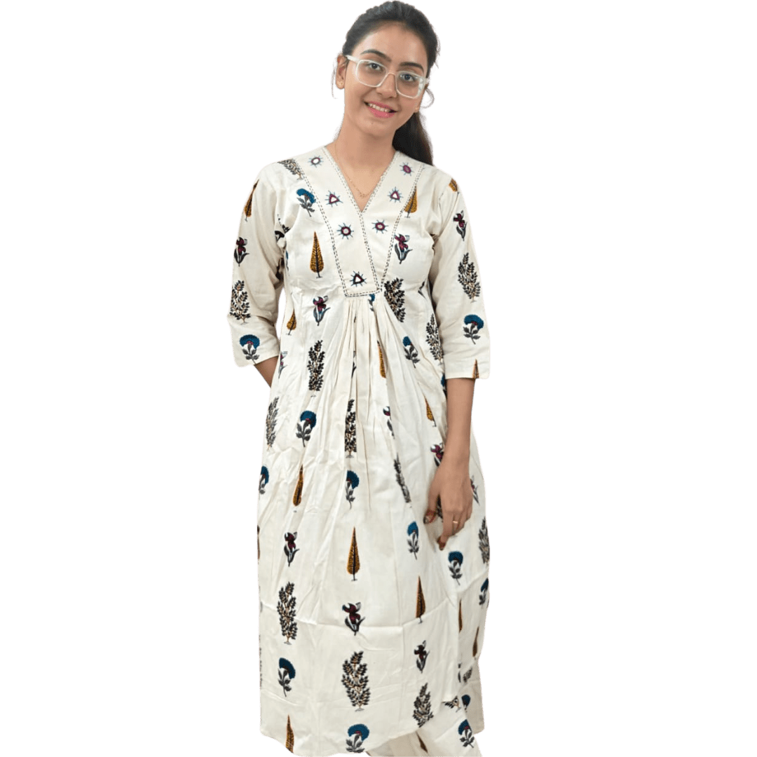 Cream Printed Co-Ord Set - Image 2